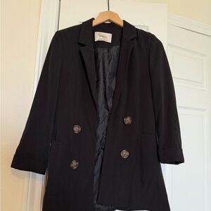 stradivarius Black Double-Breasted Women's Blazer